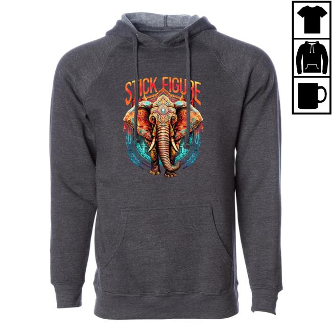 Stick Figure Merch Sacred Elephant Raglan Long Sleeved T Shirt