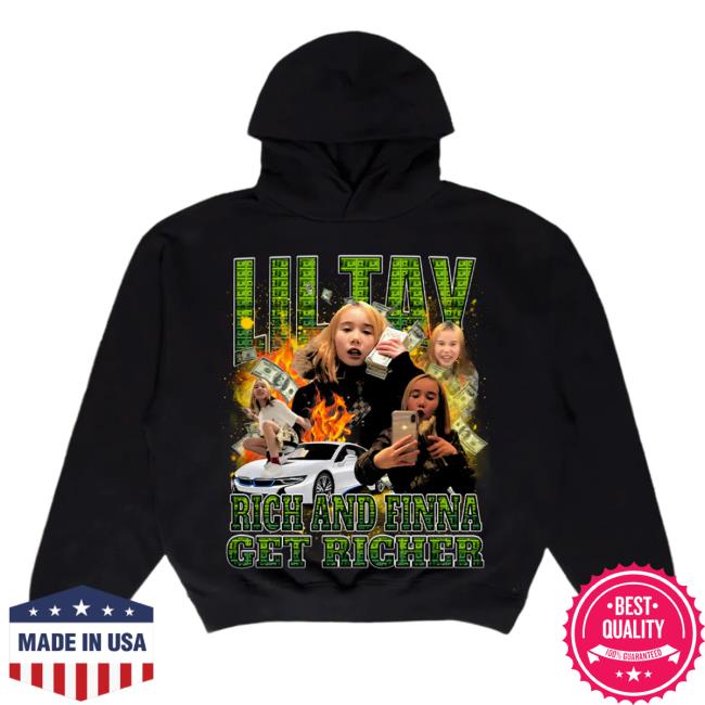 Official Lil Tay Clothing Store Shop Lil Tay Rich And Finna Get Richer Sweatshirt LilTay Merch