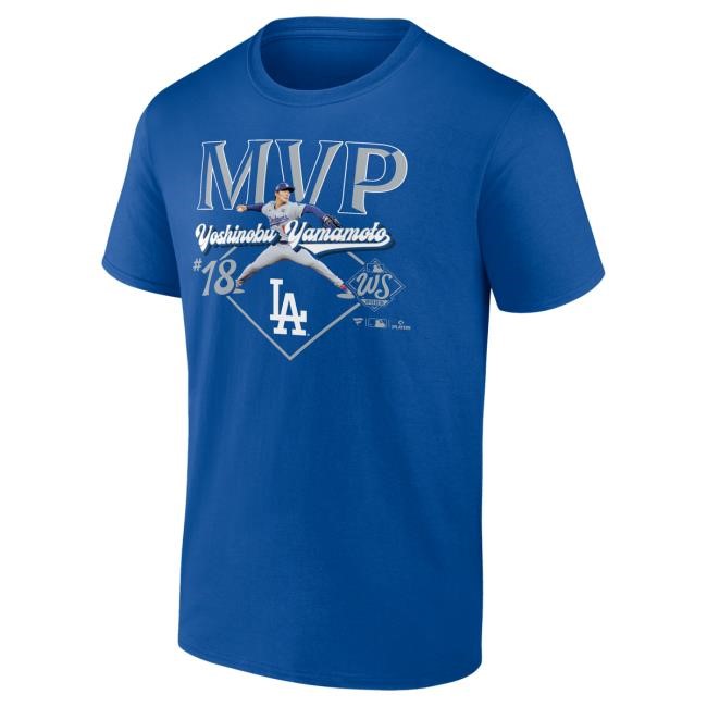 Official Men's Los Angeles Dodgers Yoshinobu Yamamoto Royal 2025 World Series MVP New Shirt Mlb Shop