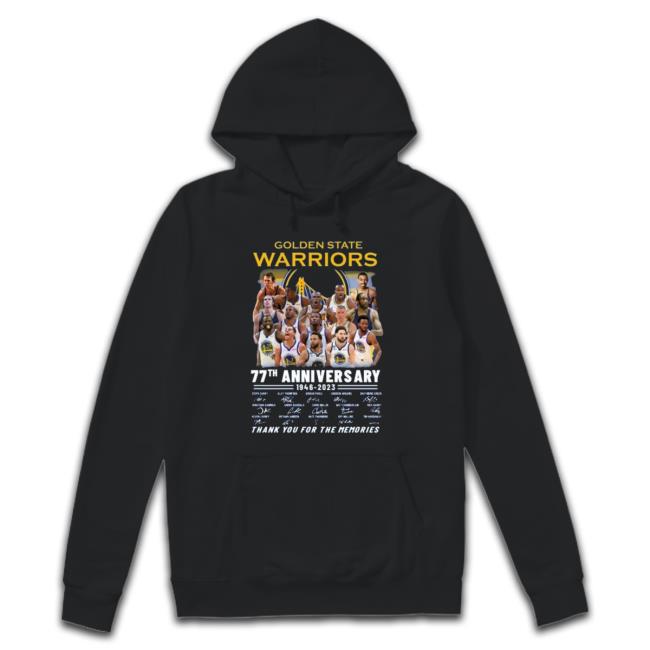Golden State Warriors 77Th Anniversary 1946-2023 Thank You For The Memories Signatures Tee