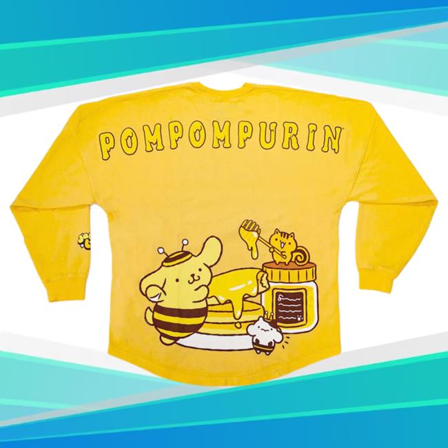 Official Sanrio Apparel Clothing Merch Store Shop Pompompurin Honey Japanla Spirit Crew neck Sweatshirt