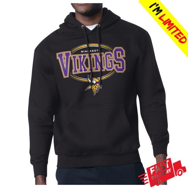 Official Minnesota Vikings Store Men's Starter White Minnesota Vikings Team Track Graphic Hoodie MinnesotaVikings