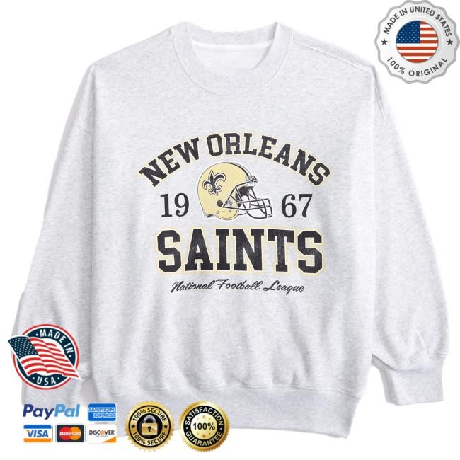 Official Abercrombie And Fitch Apparel New Orleans Saints Vintage Sunday Crew Neck Sweatshirt NFL by Abercrombie