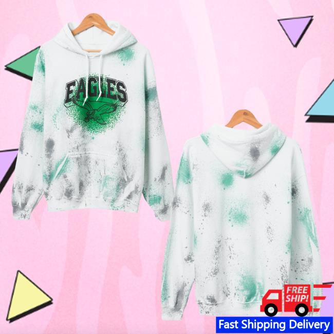 Official Junk Food Apparel Clothing Store Shop Tie-Dye Junkfoodclothing Philadelphia Eagles Tie Dye Pull Over Hoodie