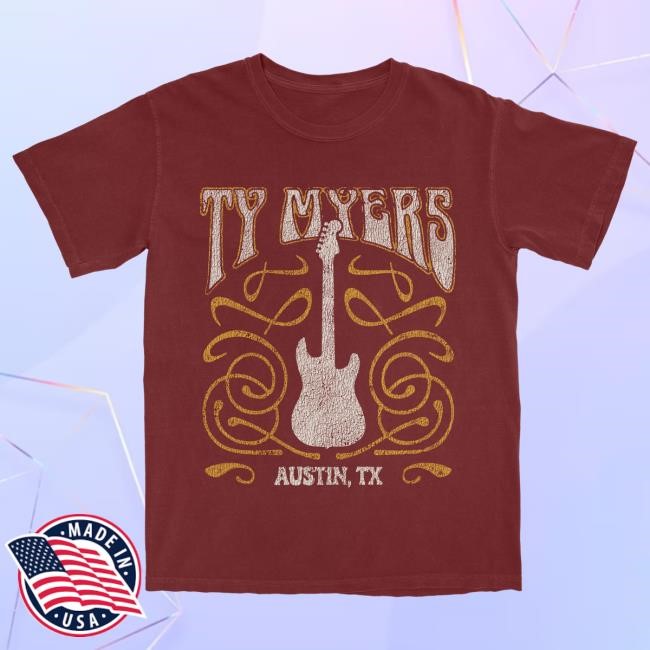 Official Ty Myers Red Guitar Logo Tees