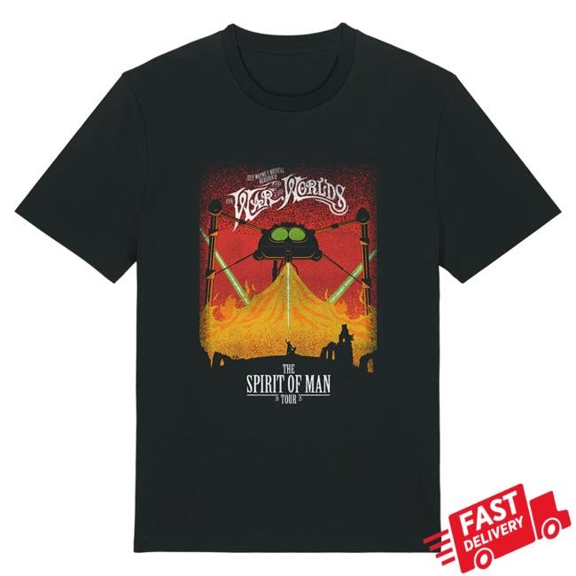 The War of the Worlds Spirit of Man Tour 2025 Black Tshirt Mens