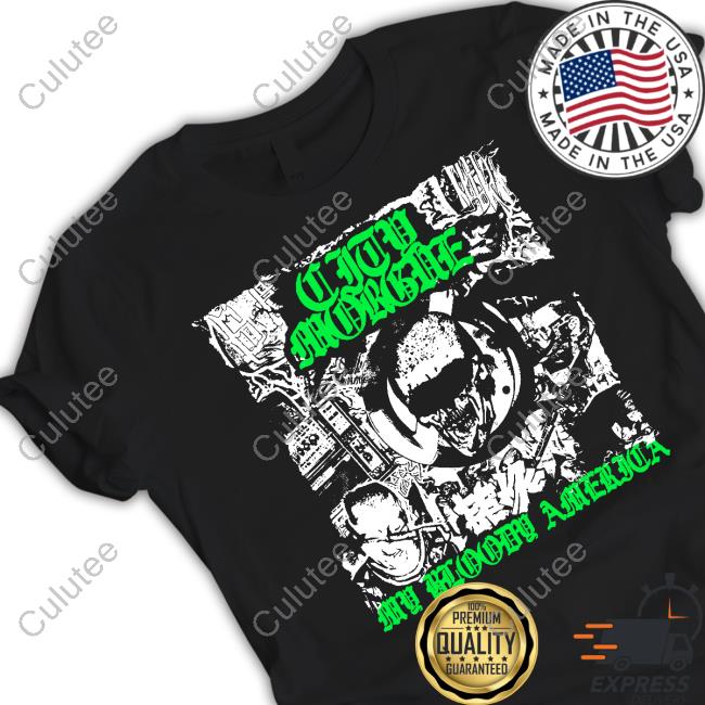 City Morgue Merch City Morgue My Bloody America Punk Black T Shirt Citymorgueofficial