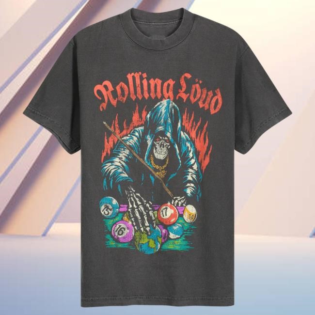 Official Rolling Loud Merch Store Shop Rolling Loud RL Rack Em Up Washed Black Lineup Shirt 2025 RollingLoud