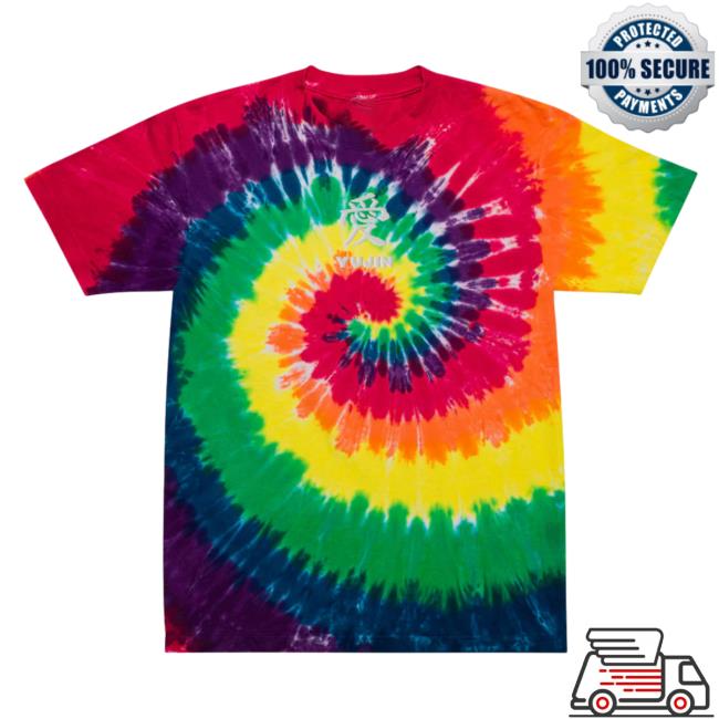 Yujin Clothing Japanese Love Tie Dye Shirt 2023 Classic Rainbow Tie-Dye