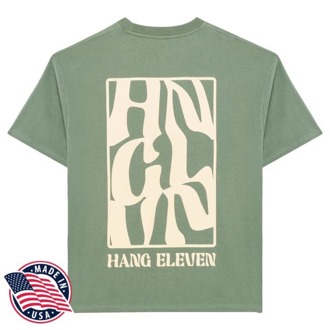 Official Hang Eleven HNG LVN Popover Shirt - Slate Green