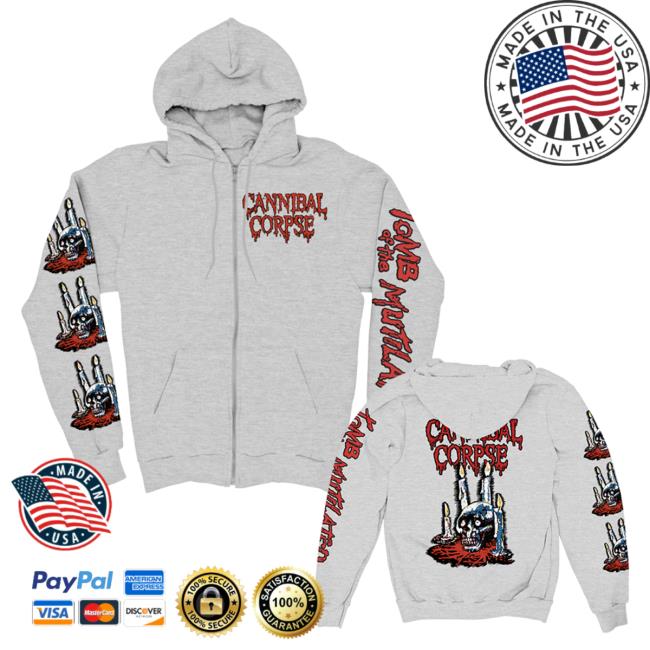 Official Kings Road Merch Store Cannibal Corpse Ritual Candles Zip Up Popover Sweatshirt (Ash Grey) Kings Road Shop CannibalCorpse