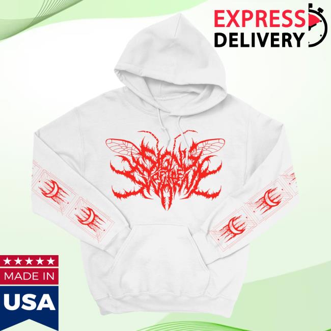 Official Indie Merch Store Signs of the Swarm Absolvere Popover Hoodie White Indiemerchstore