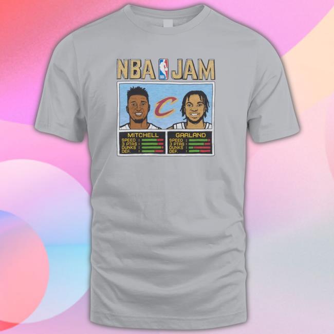 Official NBA Jam Cleveland Cavaliers Donovan Mitchell & Darius Garland TShirts