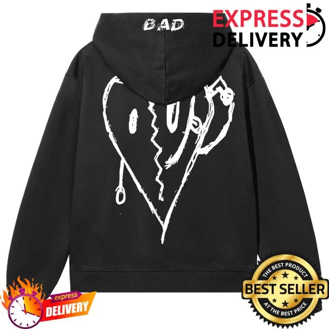 Xxx Tentacion Broken Heart Zip Hooded Sweatshirt Black | Xxxtentacion Official Merch Store Shop