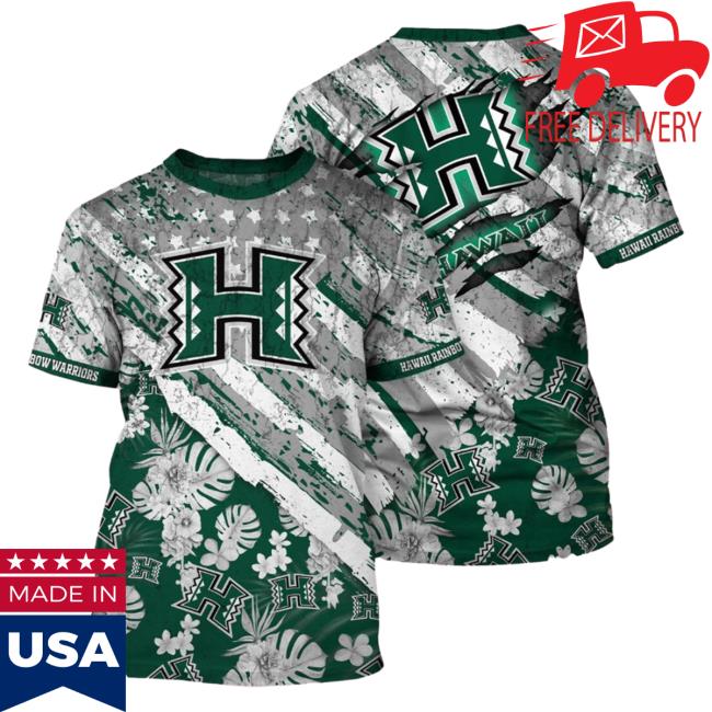 Official Hawaiian Rainbow Warriors Tropical Flower Style And Flag All Over Printed 3D Hoody