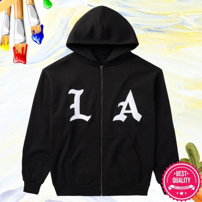 Official Born X Raised Merch Store Shop LA Zip-Up Hoodie: Black BornxRaised