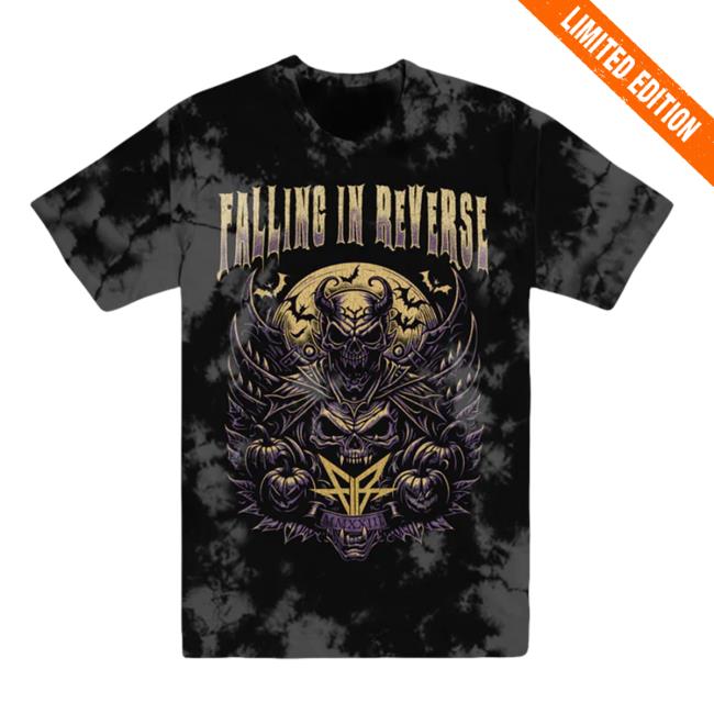 Official Falling In Reverse Merch Ghoul Halloween Dye T Shirt