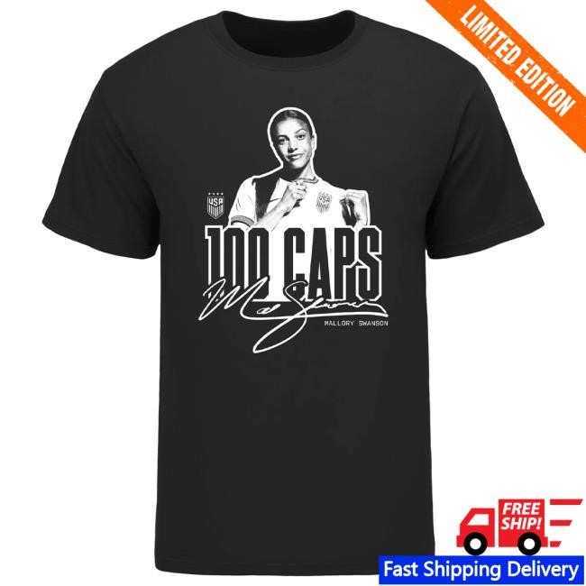 USWNT Mallory Swanson 100th Cap Celebration Black Short Sleeve Shirt