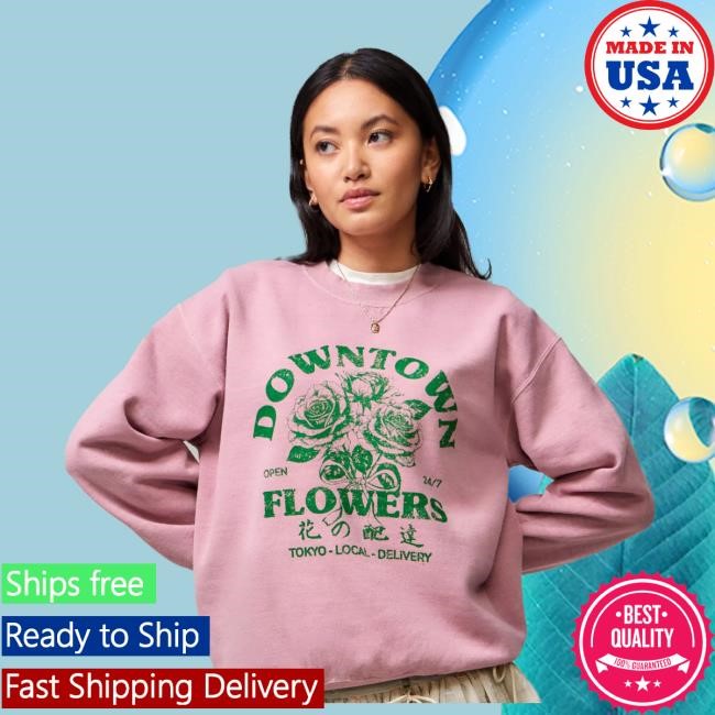 Uo Downtown Flowers Sweatshirt Urban Outfitters