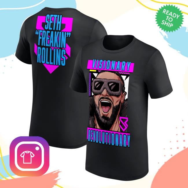 Official Men's Black Seth "Freakin" Rollins Visionary Revolutionary Tee