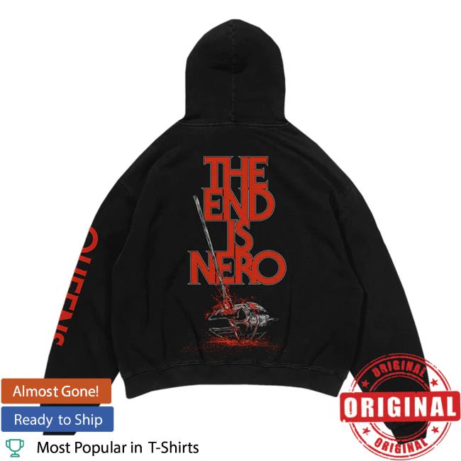 Queens The End Is Nero 23 Long Sleeve T Shirt Official Queens Of The Stone Age The End Is Nero 23 Crewneck Sweatshirt