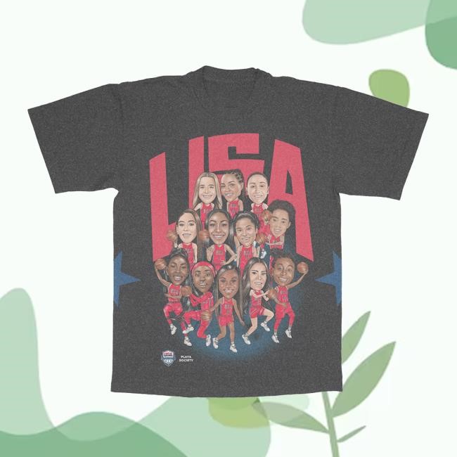 Playa Society Official Merch Store Playa Society 2024 Usa Basketball Roster Shirt New WNBA Clothing Apparel Shop