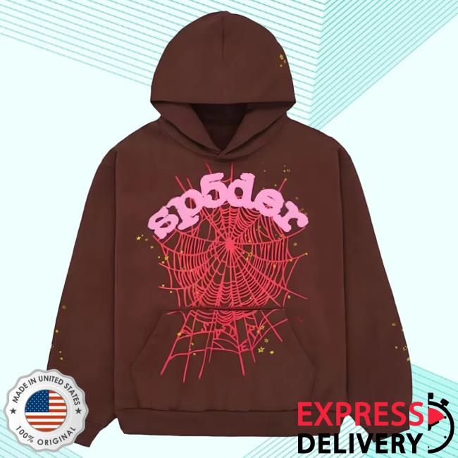 Official Sp5der Clothing Apparel Sp5der Web Hoodie Brown Sp5der Merch Store Shop