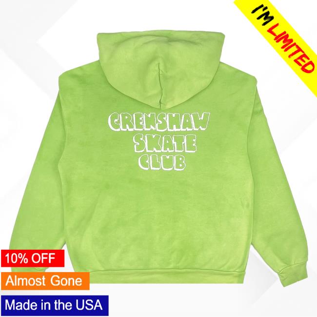Official Crenshaw Skate Club Og Logo Hood (Sun Faded) Lime CrenshawSkateClub
