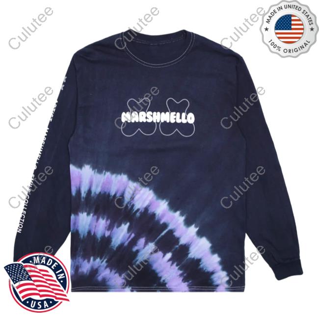Official Marshmello Music Clothing Store Shop Mello Spot Tie Dye L/S Sweatshirt Black Marshmellomusic Merch