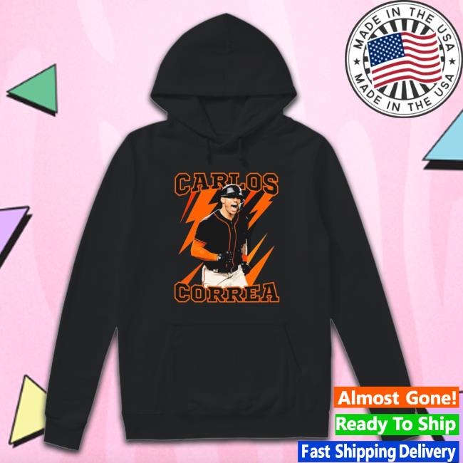 Orange Thunder Baseball Carlos Correa Design Tee Shirt