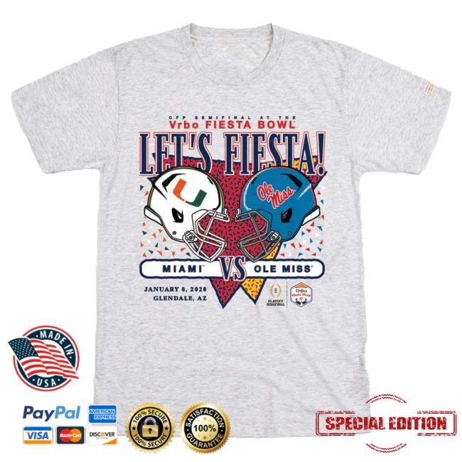 Limited Homefield Apparel Miami Vs Ole Miss Fiesta Bowl 2026 Tee