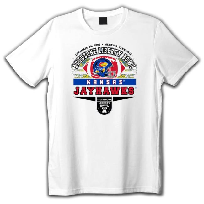 Official 2022 AutoZone Liberty Bowl Kansas Jayhawks football Tee