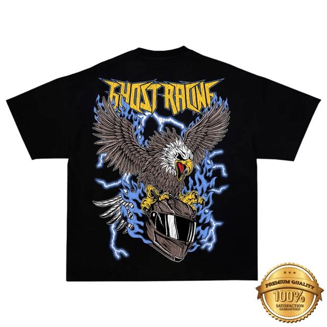 Official Ghost Racing Clothing Blue Flaming Eagle Hoodies - Black