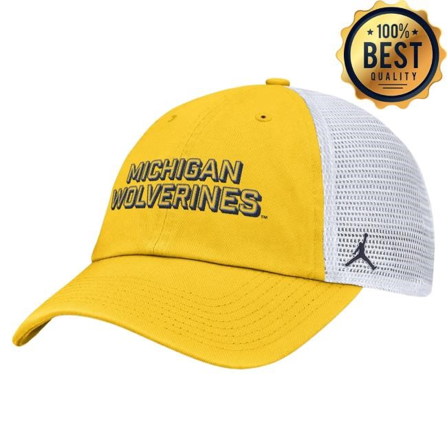 Michigan Wolverines Nike Jordan Yellow Club Trucker Hat The M Den Official Shop