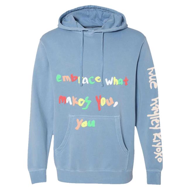 Official Hayley Kiyoko Merch Store hue hayley kiyoko Embrace What Makes You, You Crew neck Blue HayleyKiyoko