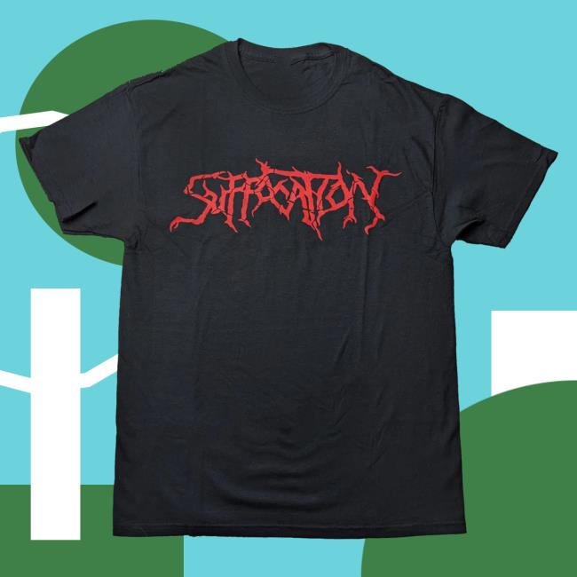 Official Night Shift Merch Indie Merch Store Suffocation - Logo Popover Shirt Red Nightshiftmerch Indiemerchstore