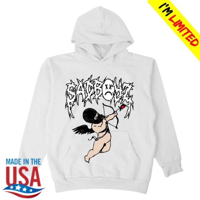 Official Sad Boyz Merch Store Fallen Angel Popover Sweatshirt - White