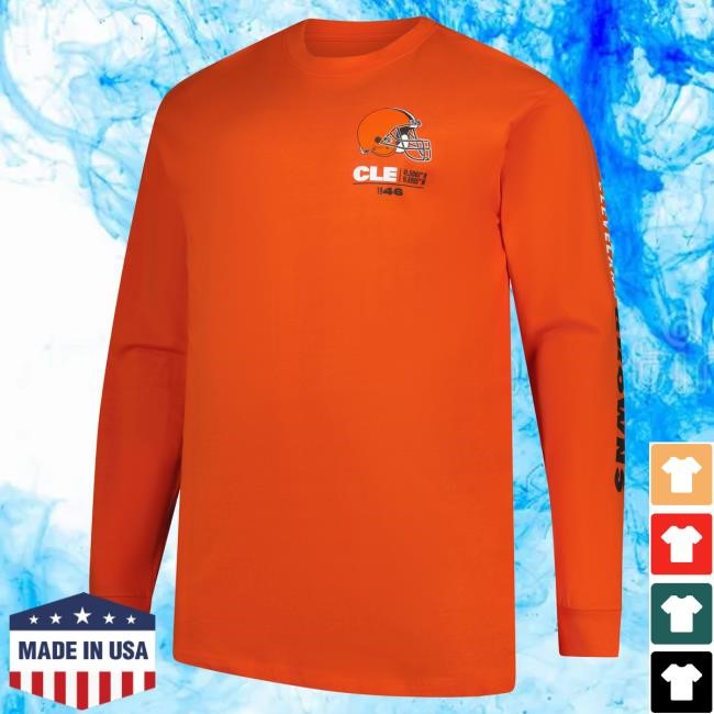 Official Men's Fanatics Orange Cleveland Browns Big & Tall Clock Management Legacy Long Sleeve T-Shirts