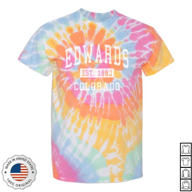 Official Hometown Apparel Edwards Colorado Classic Established Tie-Dyed Spiral Sweatshirts 3D All-Over Printed