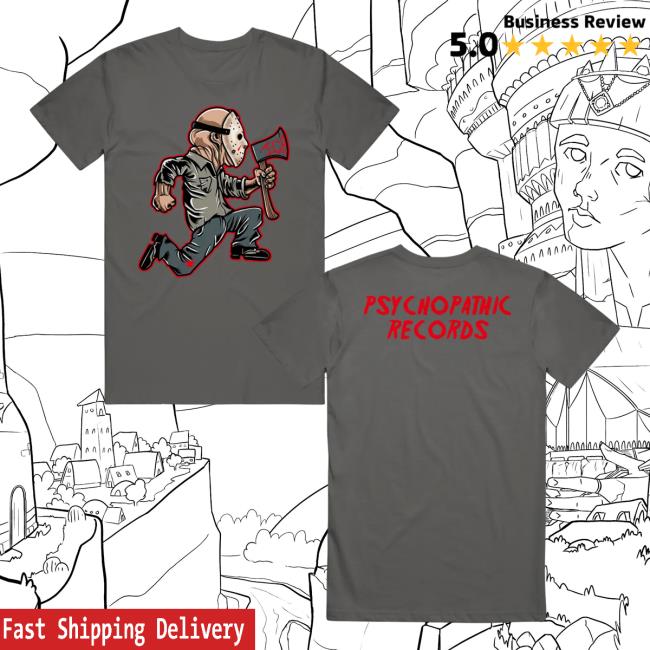 Official Icp Merch Clothing Store Insane Clown Posse Psychopathic Records Jason Hallowicked Charcoal Shirt