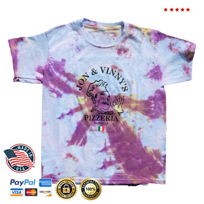 Jon And Vinny's Og Pizza Man New Shirt Fairfax Purple Tie Dye Jonandvinnys
