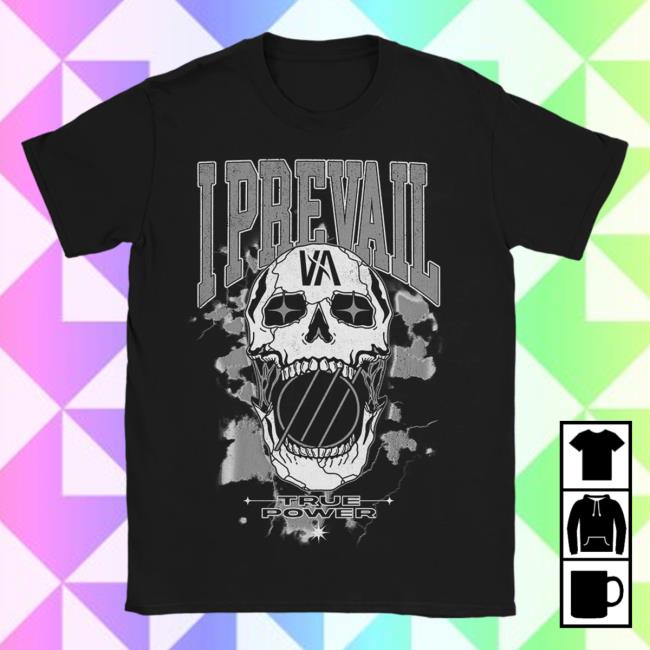 Official I Prevail Merch Store I Prevail True Power Rowdy Skull Popover Shirt 2.0 (Black) Prevail Apparel Clothing Shop IPrevail