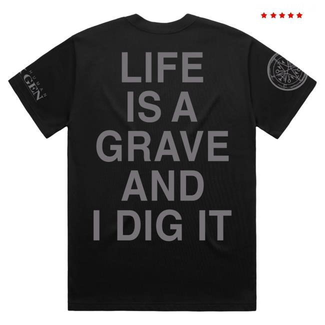 Official Bring Me The Horizon Merch Life Is A Grave Black Tee BMTH