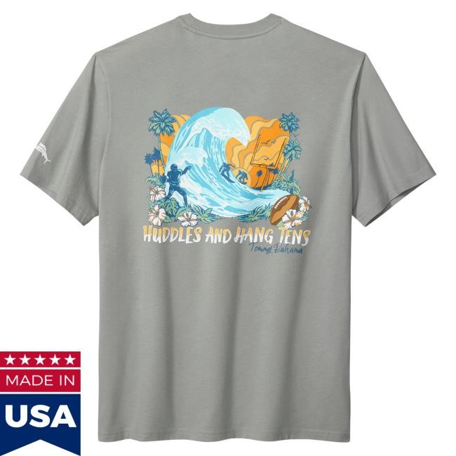 Official Denver Broncos Men's Tommy Bahama Gray Denver Broncos Huddle & Hang Tens Hot Shirt DenverBroncos