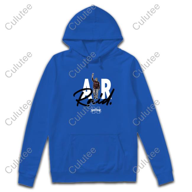 Breakingt Merch Official Mike Leach Msu: Air Raid Hooded Sweatshirt