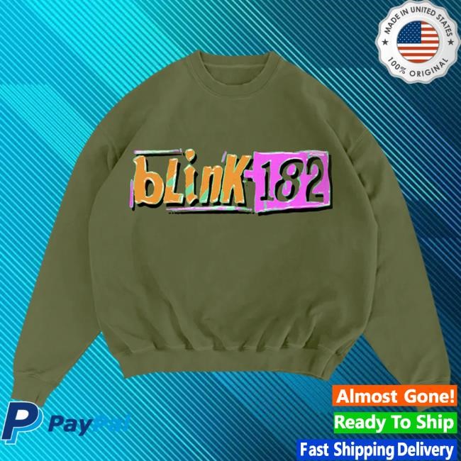 Blink 182 Merch Blink-182 Logo Green Sweatshirt