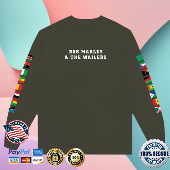 Official Bob Marley Merch Store Bob Marley Survival Flags L/S T Shirt