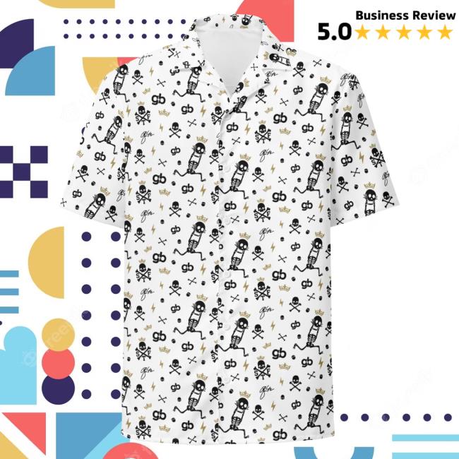 Official Bailey Zimmerman Merch Leave The Light On STF Logo Print Hawaiian Popover Shirt - White Bailey Zimmerman Apparel Clothing