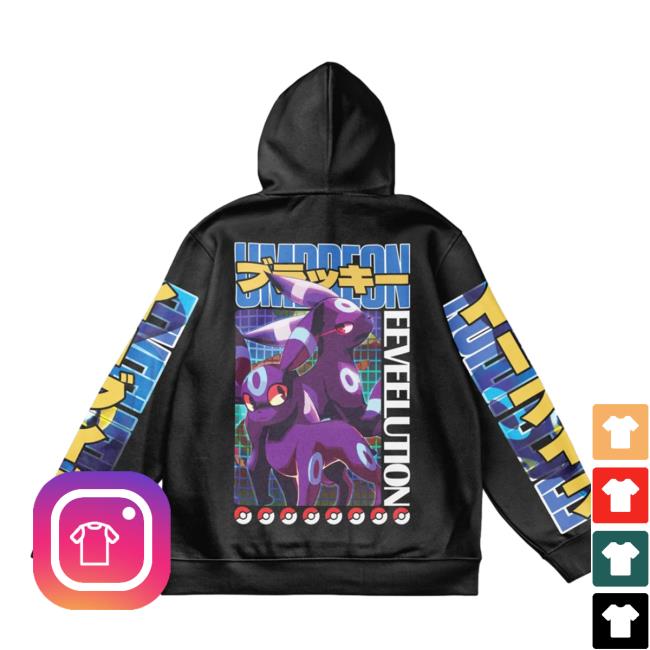 Official Anime Ape Clothing Umbreon V3 Pokemon Streetwear AOP Hoodie 3D All Over Print Animeape