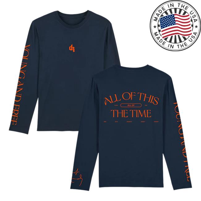 Official Interscope Records DermotKennedy Merch Clothing Store Dermot Kennedy Young & Free: French Navy Long Sleeve Shirts